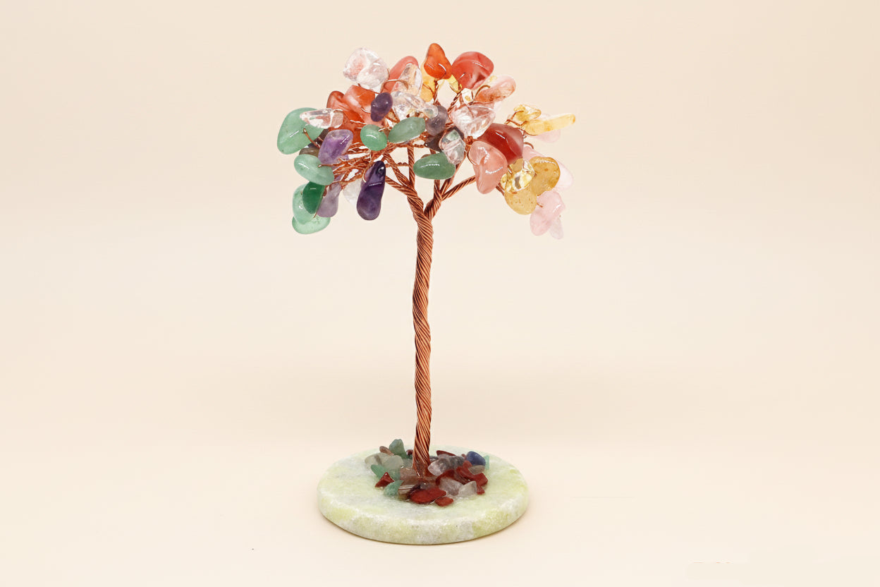 Arbre de Vie 7 Chakras – Base en Agate Naturelle