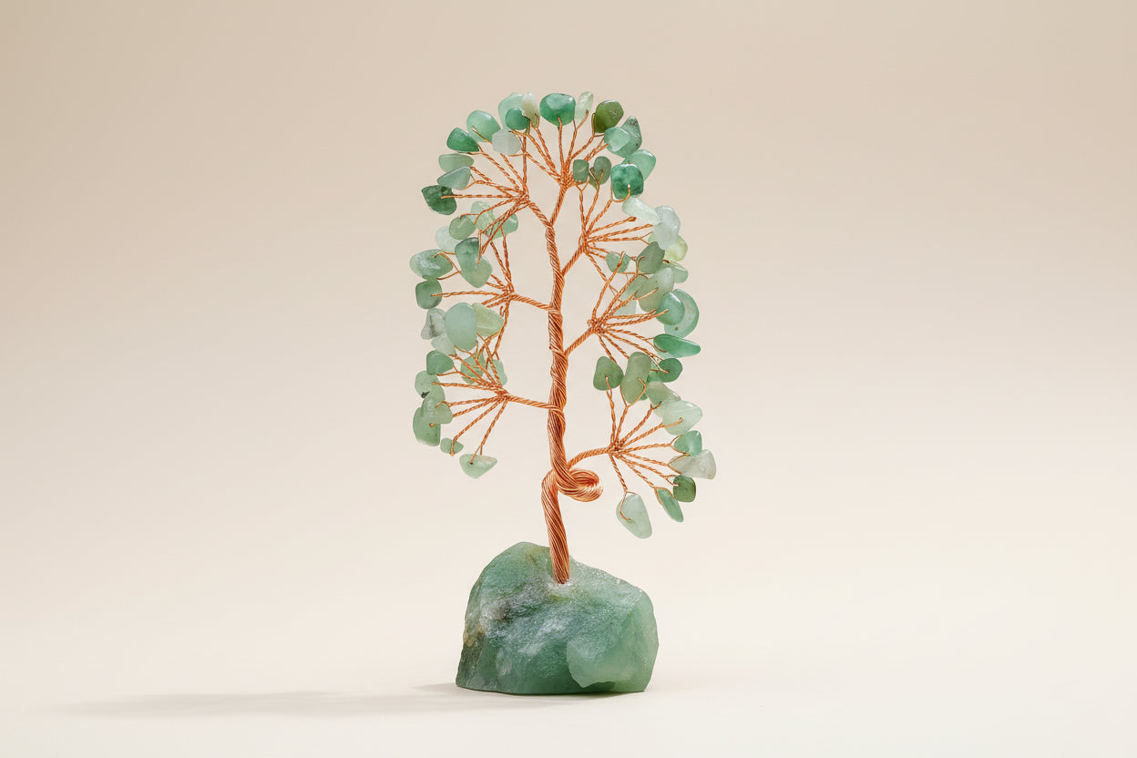 Arbre de Vie en Aventurine Verte – Base en Pierre Brute