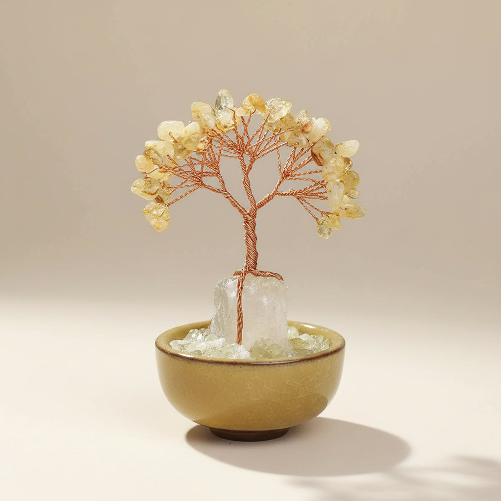 Arbre de Vie en Citrine – Bol Décoratif (Couleur Aléatoire)