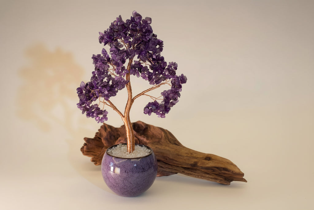 Arbre de Vie en Améthyste - Pot en Céramique