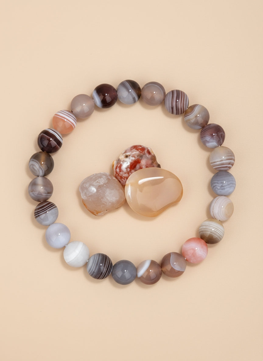 Bracelet en Pierres rondes Naturelles