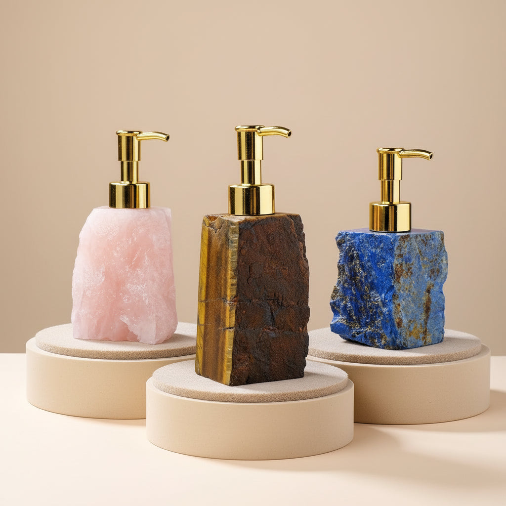 Distributeur de Savon en Pierre Naturelle Brute