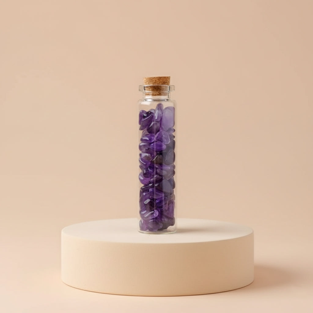 Bouteille de Graviers en Cristal Naturel