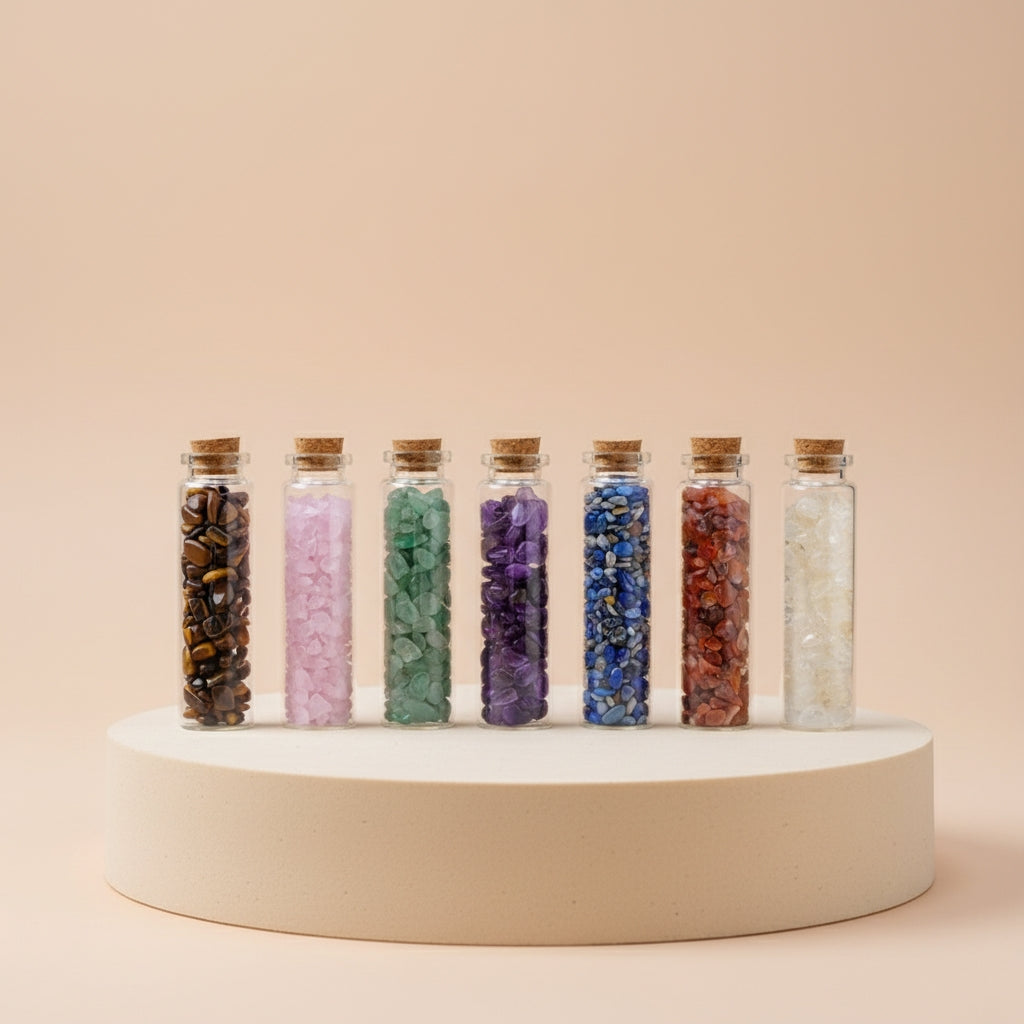 Bouteille de Graviers en Cristal Naturel