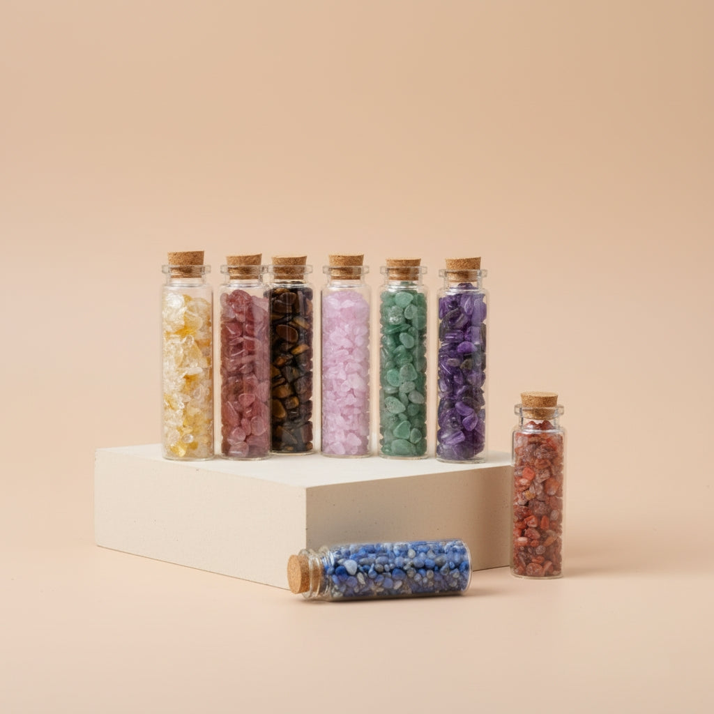 Bouteille de Graviers en Cristal Naturel