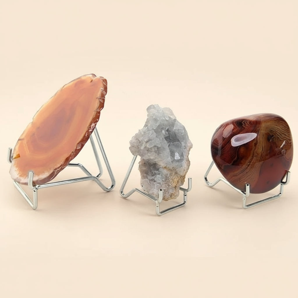 Support Métallique en argent pour Pierres Naturelles & Minéraux