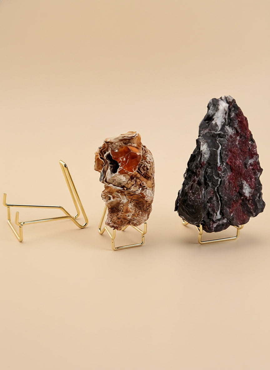 Support Métallique en or pour Pierres Naturelles & Minéraux