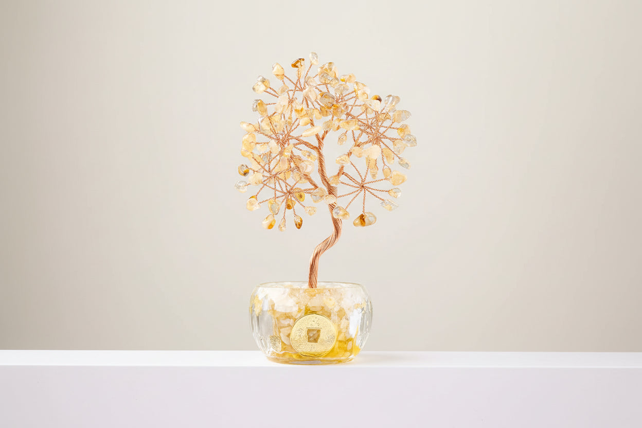 Arbre de Vie en Citrine – Pot en Cristal Naturel