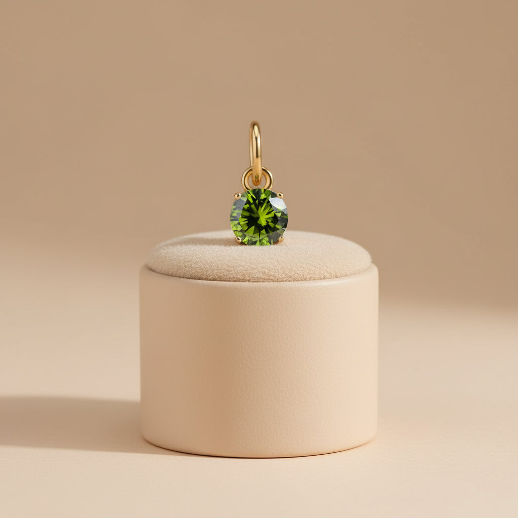 Pendentif Rond Pierre de naissance Doré