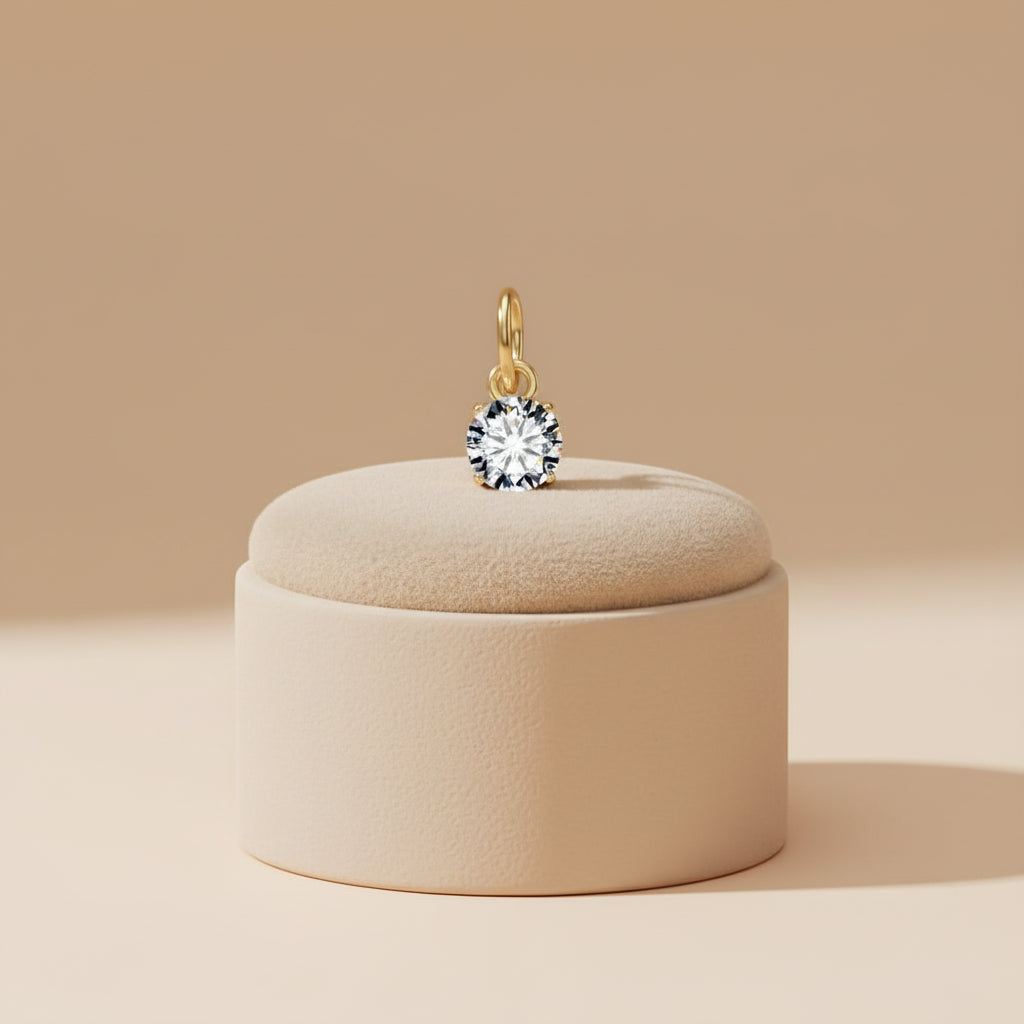 Pendentif Rond Pierre de naissance Doré