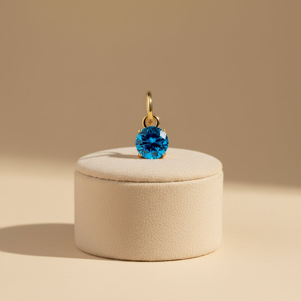 Pendentif Rond Pierre de naissance Doré