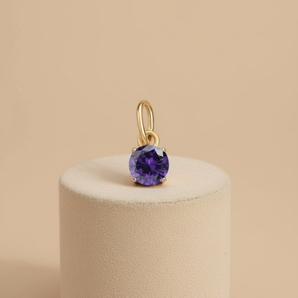 Pendentif Rond Pierre de naissance Doré