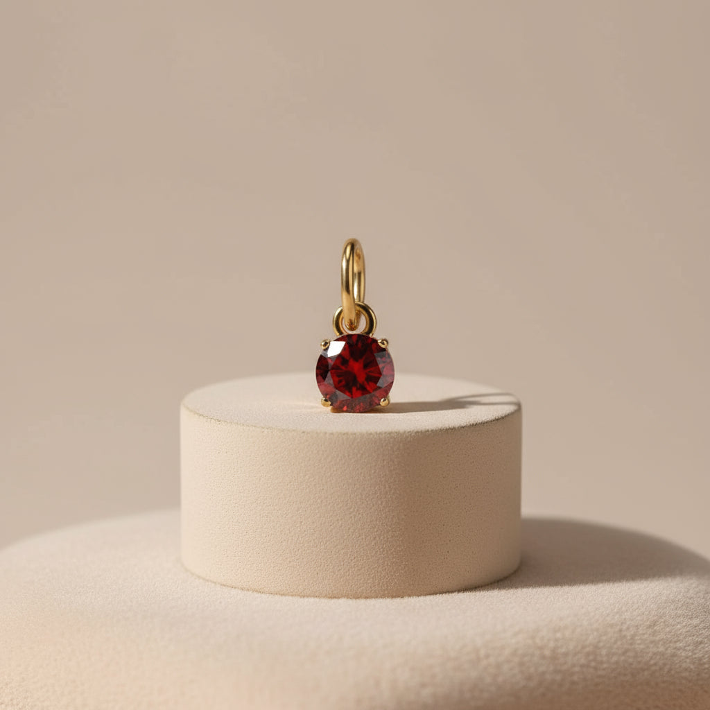 Pendentif Rond Pierre de naissance Doré