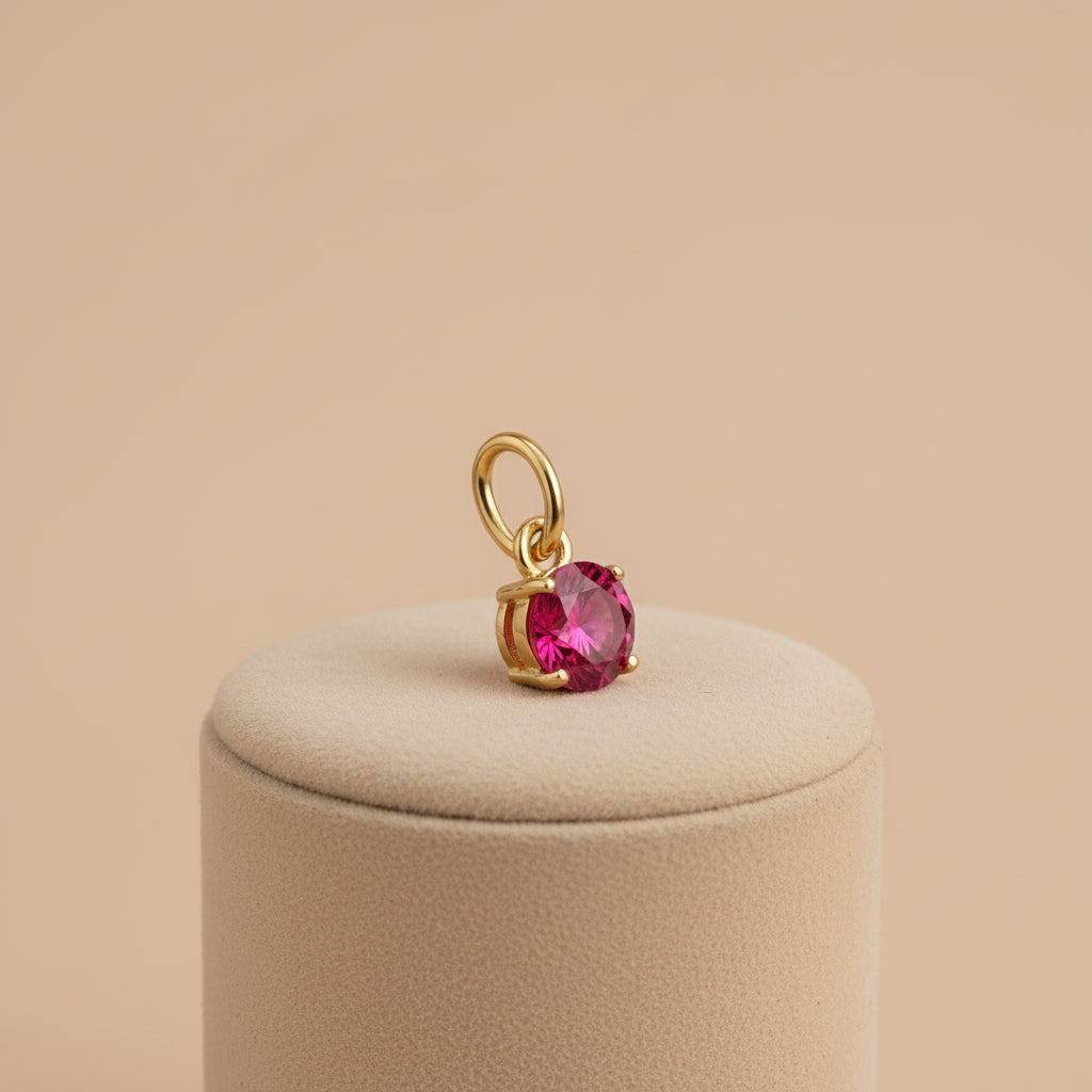 Pendentif Rond Pierre de naissance Doré