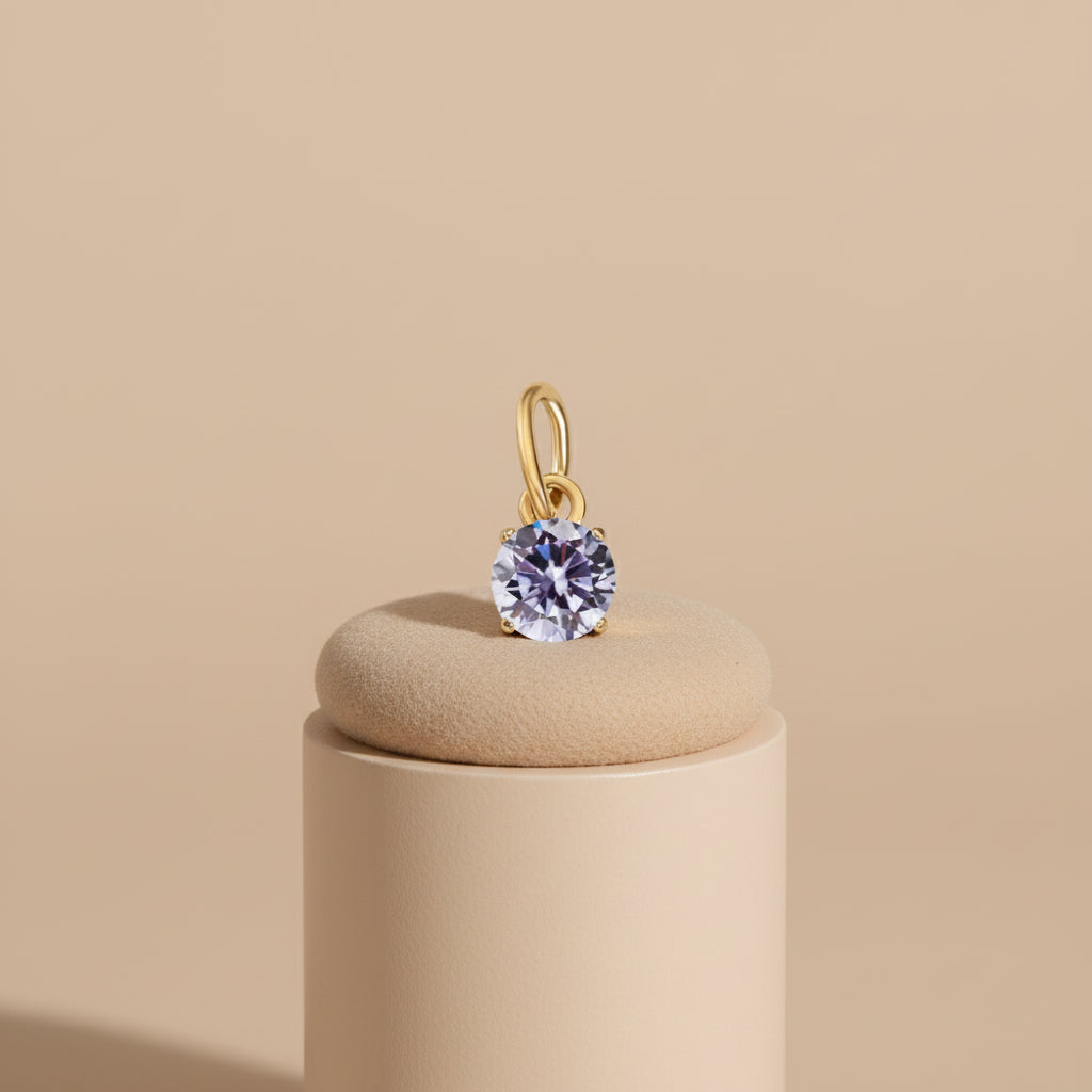 Pendentif Rond Pierre de naissance Doré