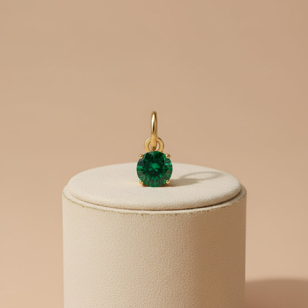 Pendentif Rond Pierre de naissance Doré