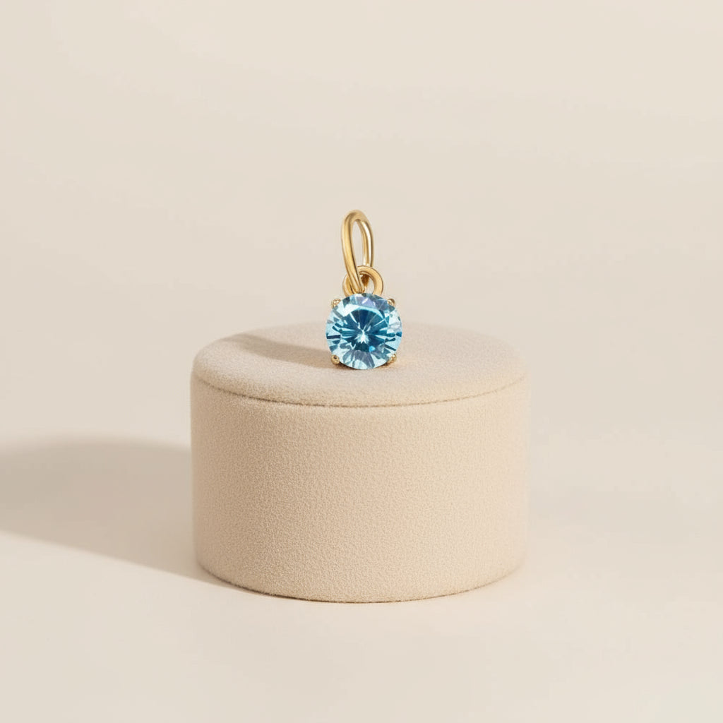 Pendentif Rond Pierre de naissance Doré