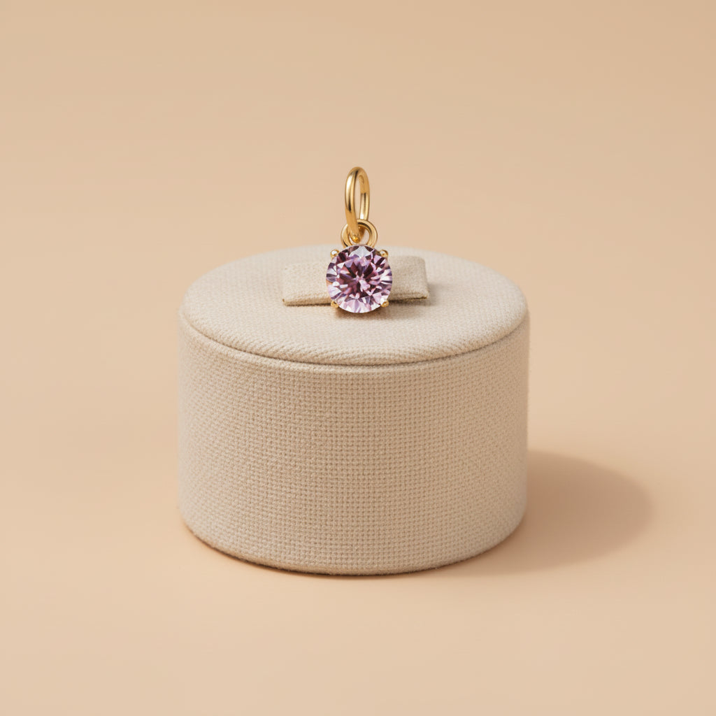 Pendentif Rond Pierre de naissance Doré