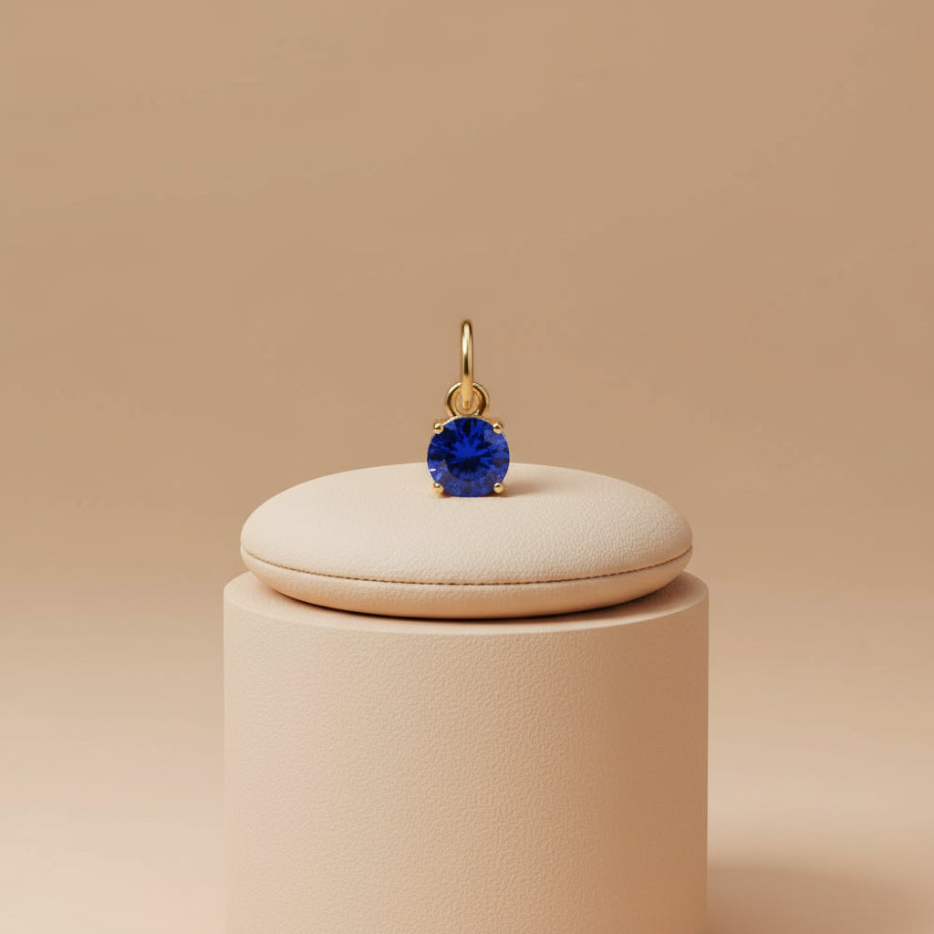 Pendentif Rond Pierre de naissance Doré