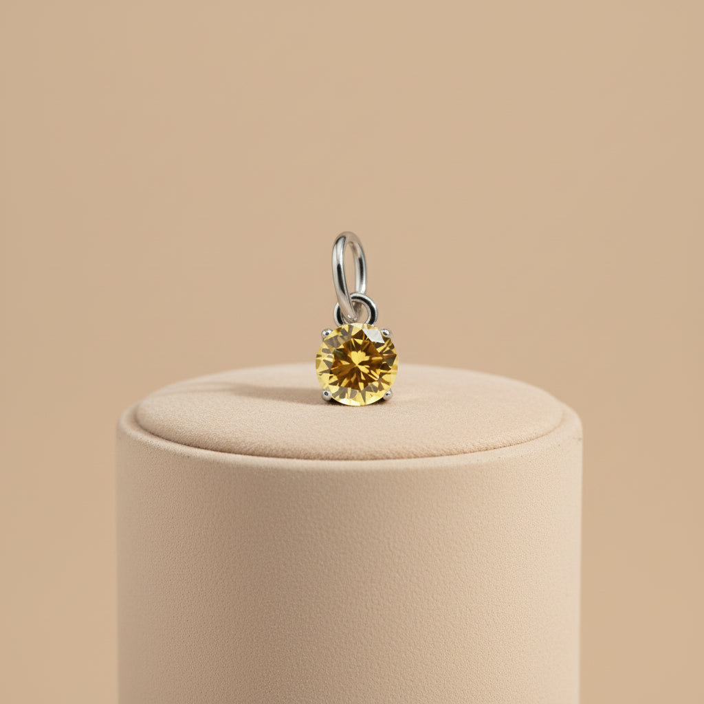 Pendentif Rond Pierre de naissance Doré